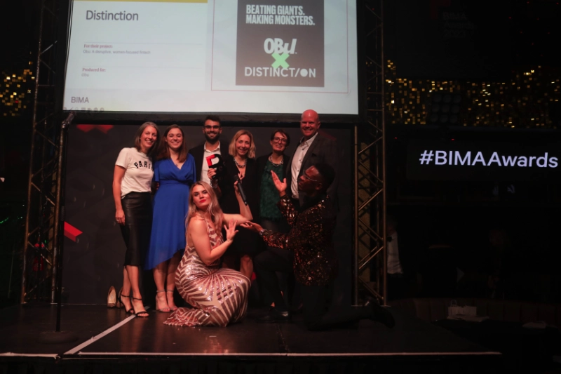 A photograph of our team receiving a recent award